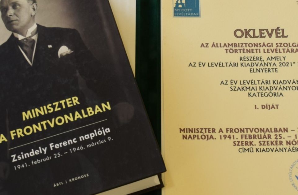 Az ÁBTL nyerte az Év Levéltári Kiadványa díjat