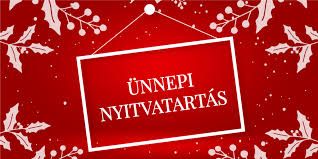 Év végi nyitvatartás